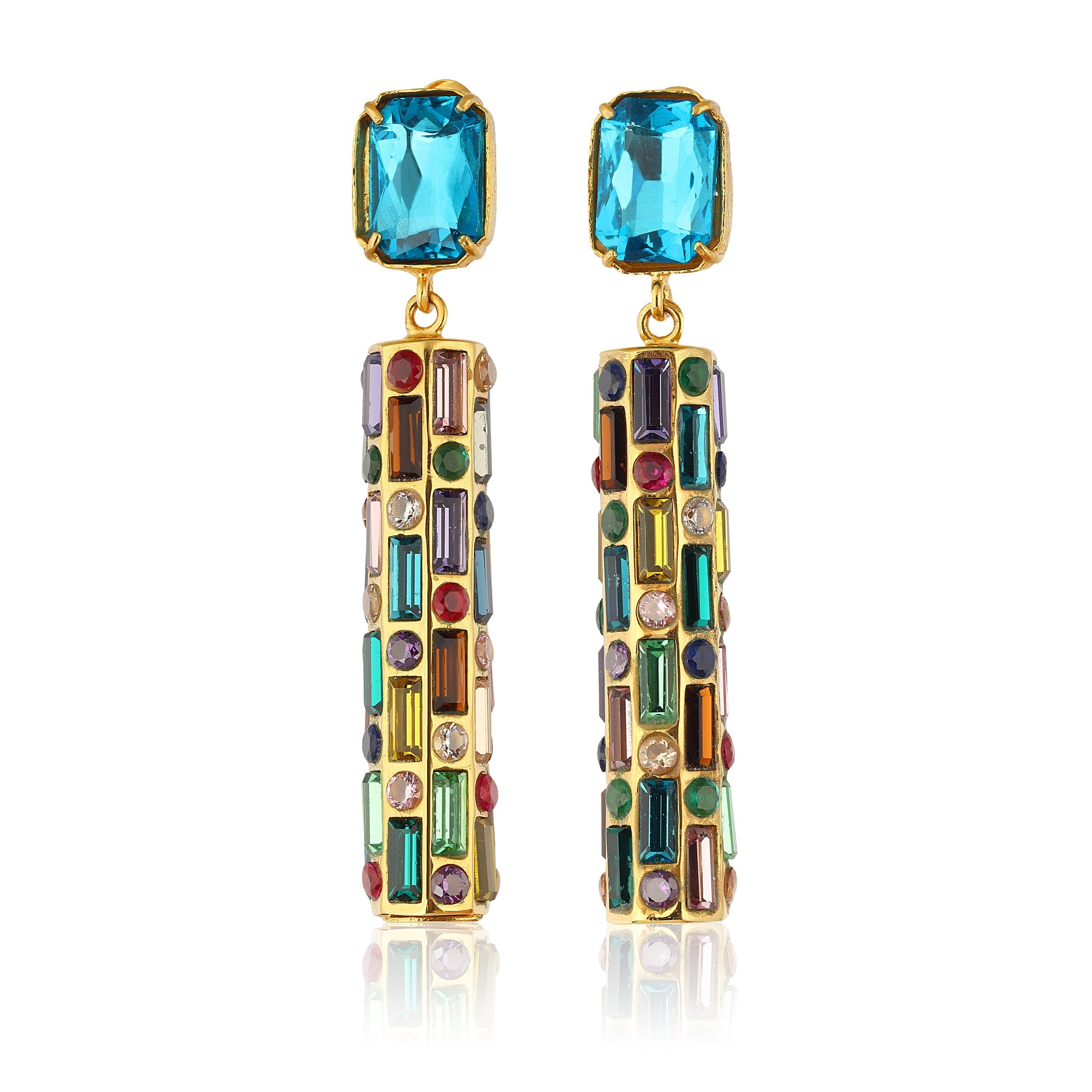 Maison Soula-Cher Drop Earrings Deep Blue-Earrings-1-Milagron.com