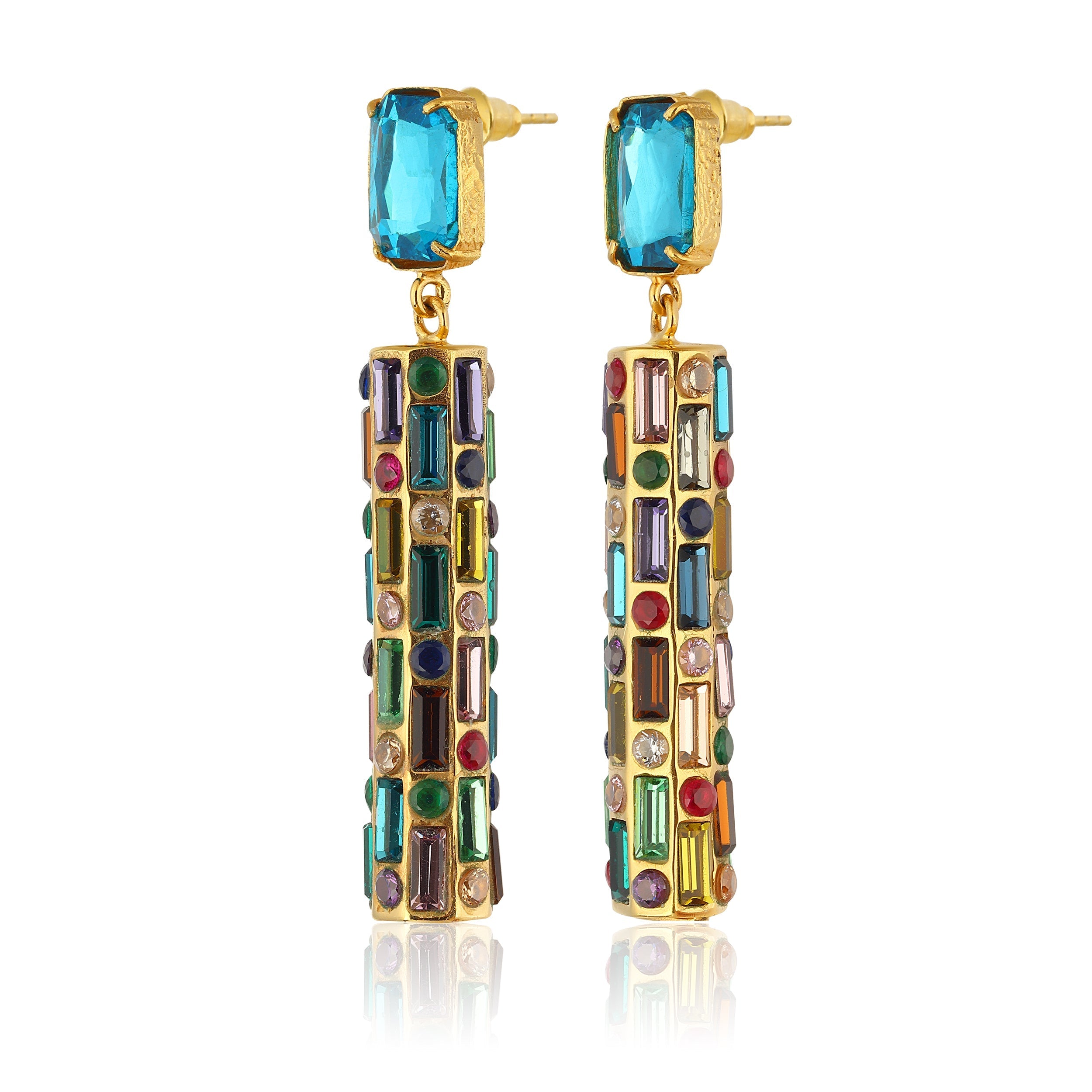 Maison Soula-Cher Drop Earrings Deep Blue-Earrings-3-Milagron.com