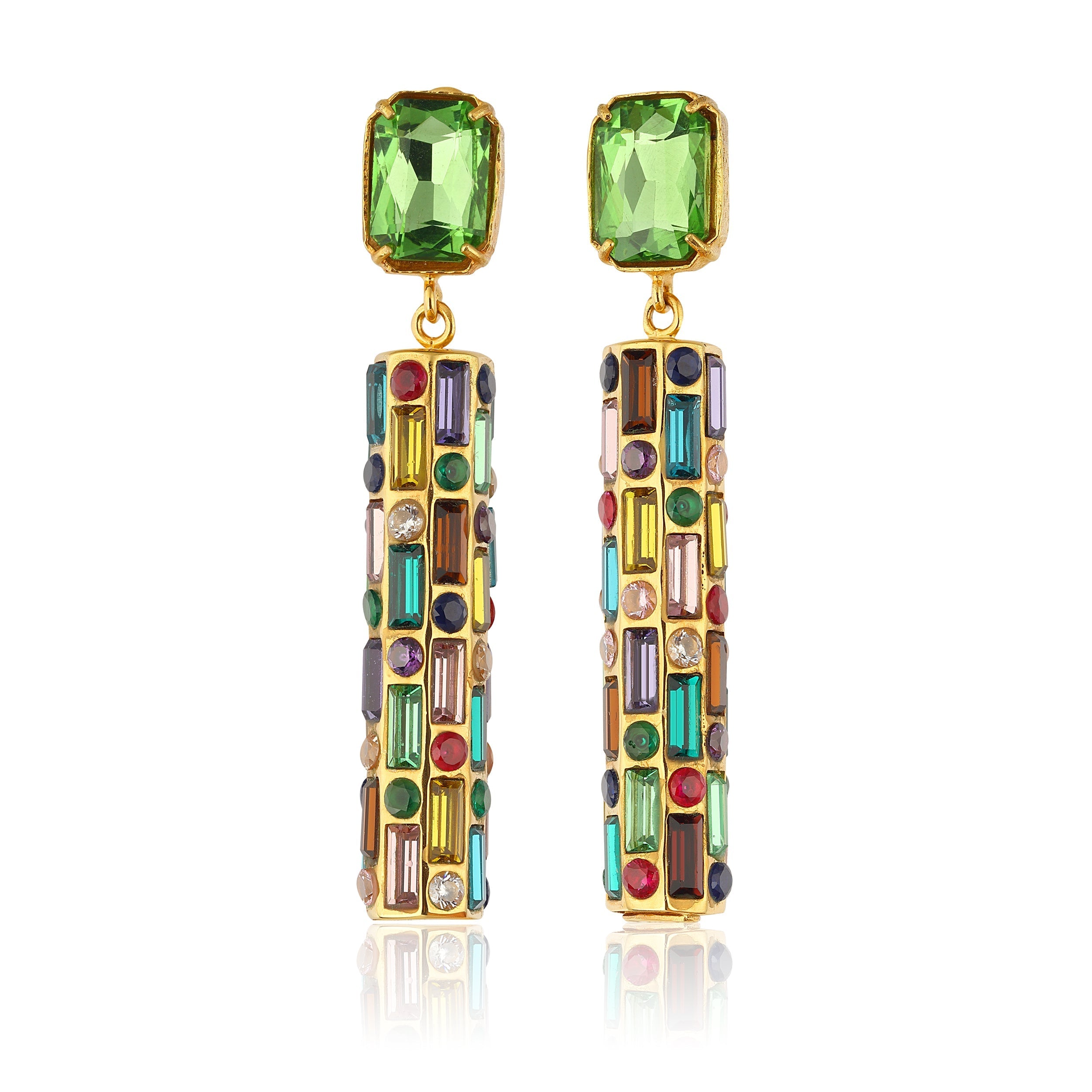 Maison Soula-Cher Drop Earrings Light Green-Earrings-1-Milagron.com