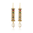 Maison Soula-Christa Earrings Amethyst With Colorful Hearts-Earrings-1-Milagron.com