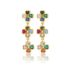 Maison Soula-Clover Trio Drop Earrings-Earrings-1-Milagron.com