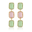 Maison Soula-Donna Earrings Light Green & Rose Pink-Earrings-1-Milagron.com