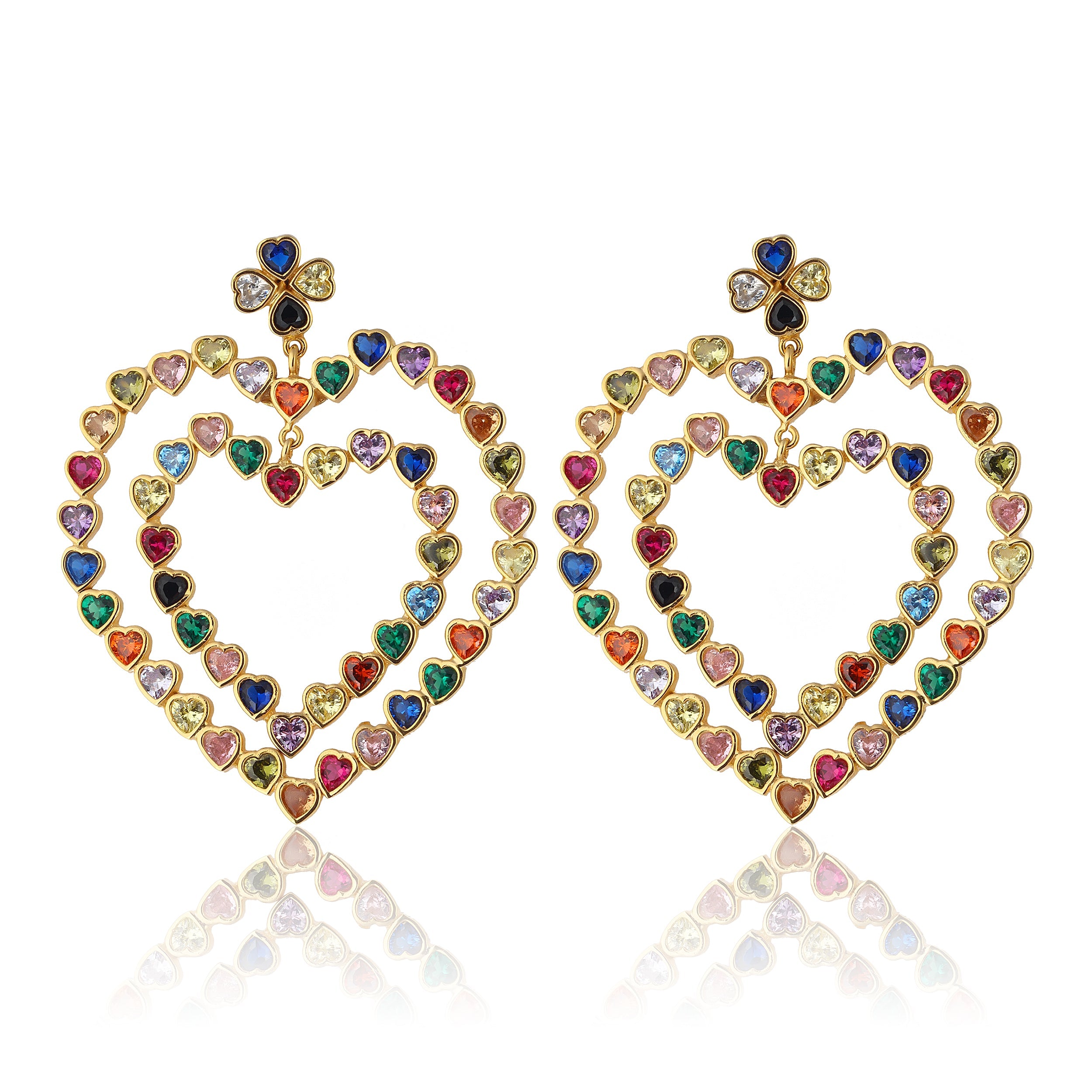 Maison Soula-Follow Your Heart Earrings Multicolor Vibrant Colors-Earrings-1-Milagron.com