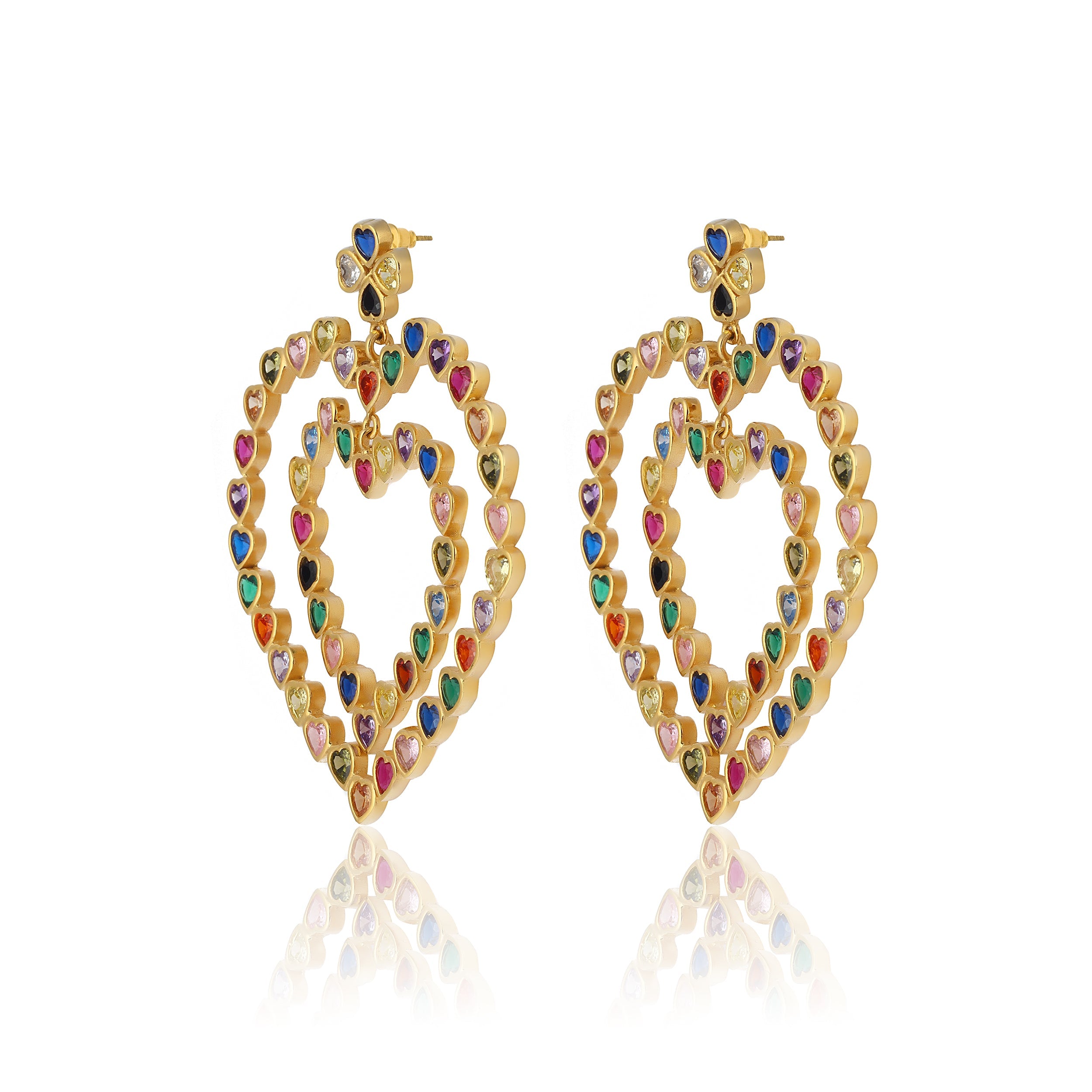 Maison Soula-Follow Your Heart Earrings Multicolor Vibrant Colors-Earrings-4-Milagron.com