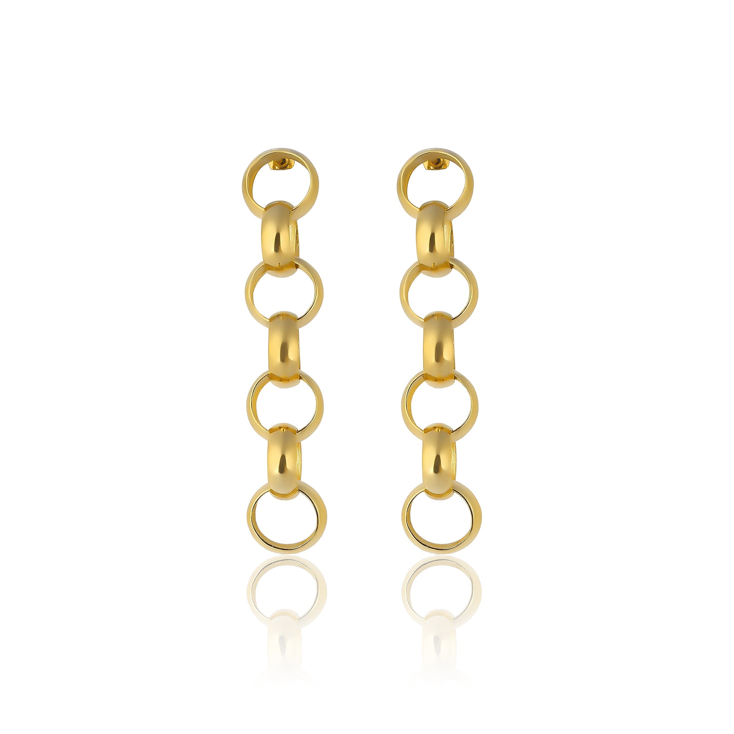 Maison Soula-Gaia Chain Drop Earrings Small Chains-Earrings-1-Milagron.com