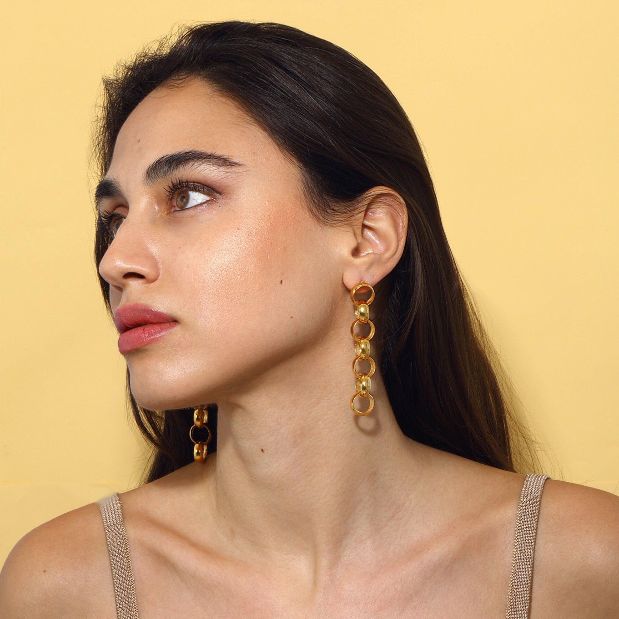 Maison Soula-Gaia Chain Drop Earrings Small Chains-Earrings-3-Milagron.com