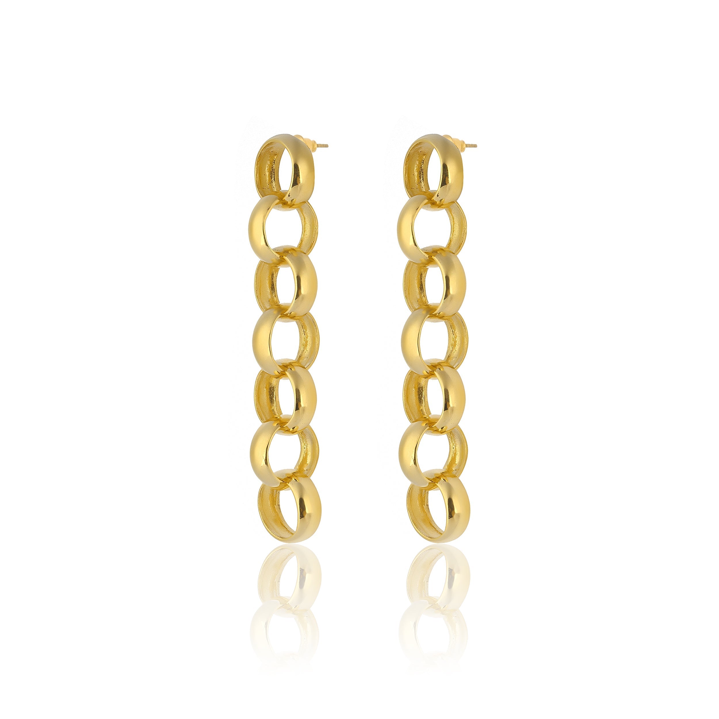 Maison Soula-Gaia Chain Drop Earrings Small Chains-Earrings-4-Milagron.com
