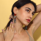 Maison Soula-Gloria Earrings Emerald Red-Earrings-2-Milagron.com