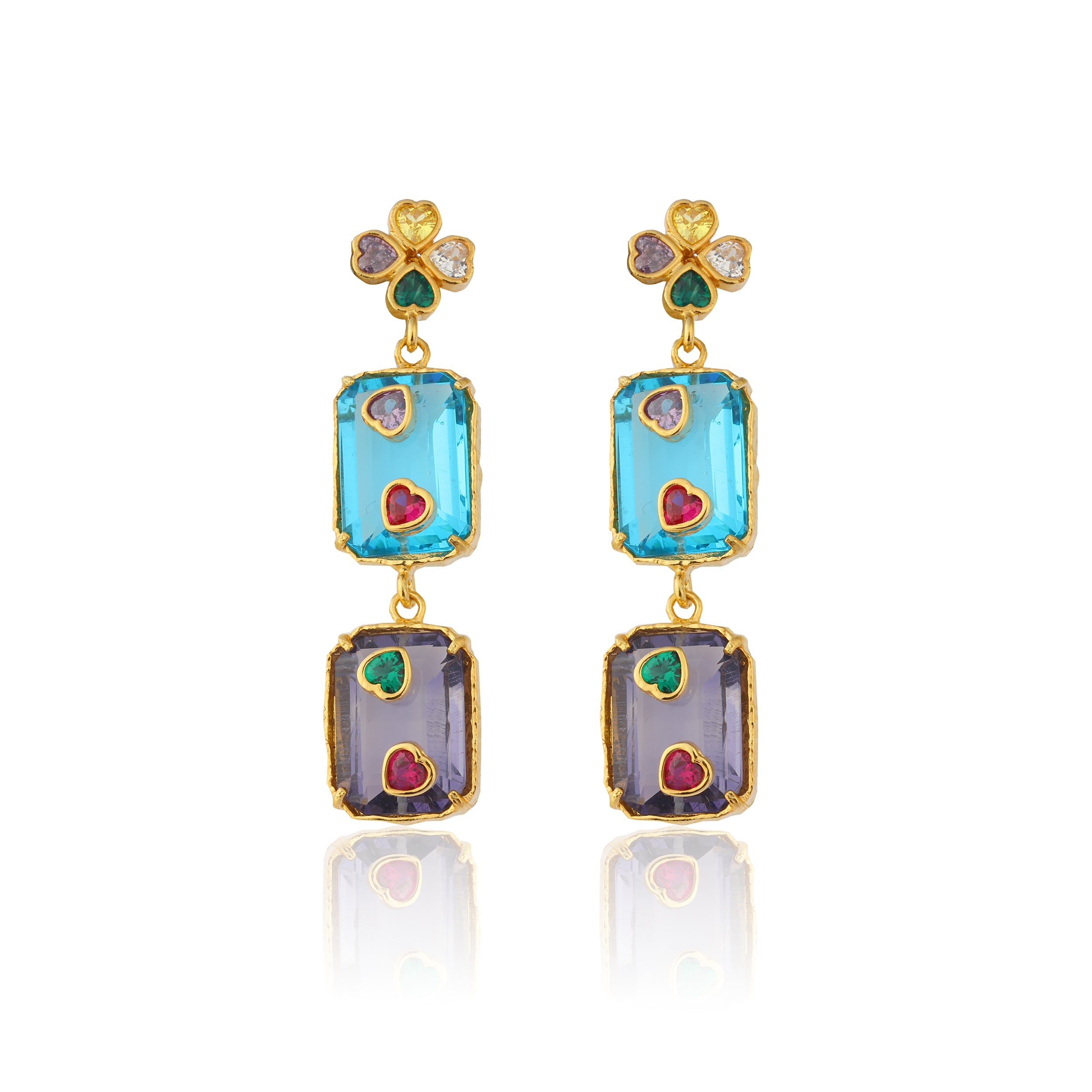 Maison Soula-Hedone Earrings Blue & Violet-1-Milagron.com