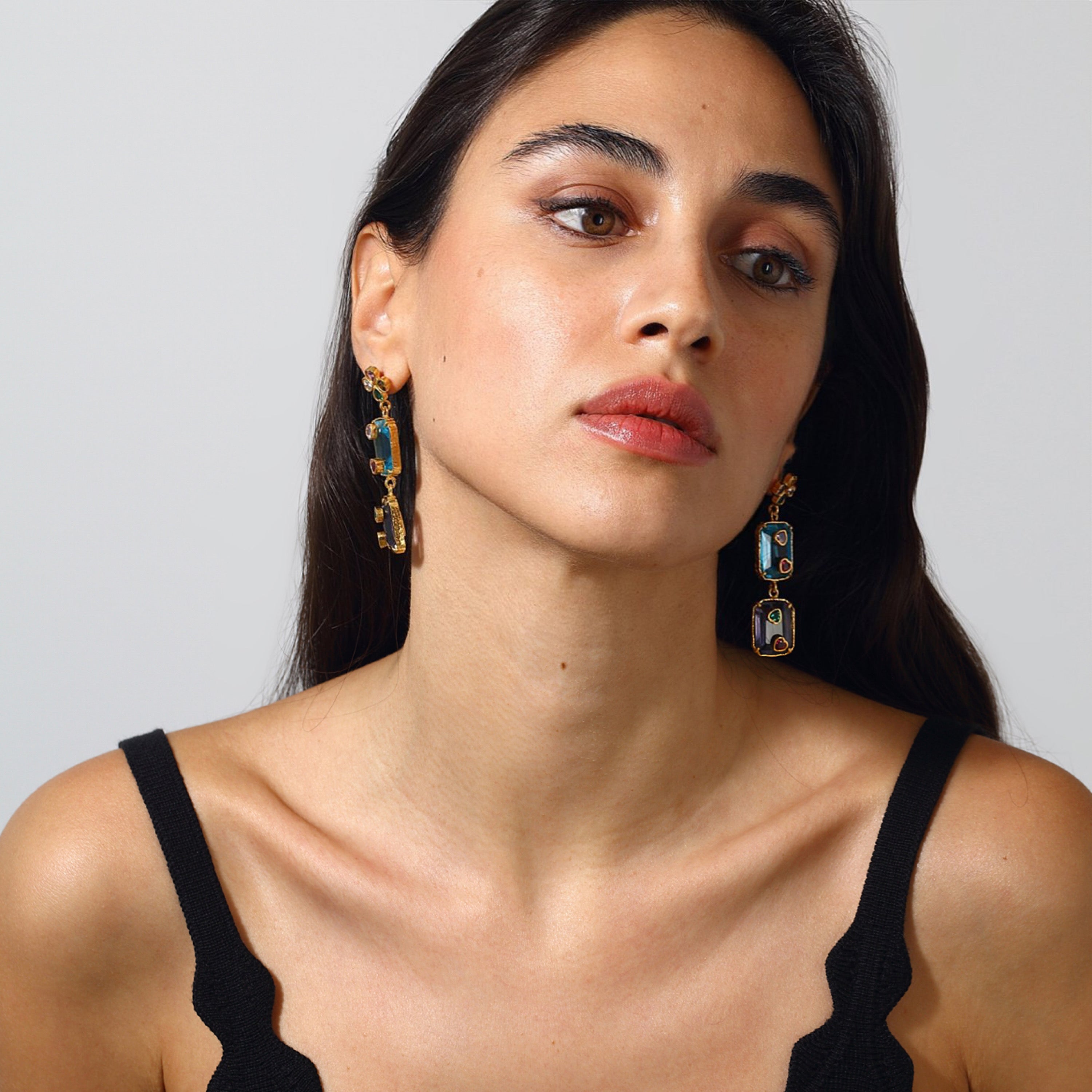Maison Soula-Hedone Earrings Blue & Violet-4-Milagron.com