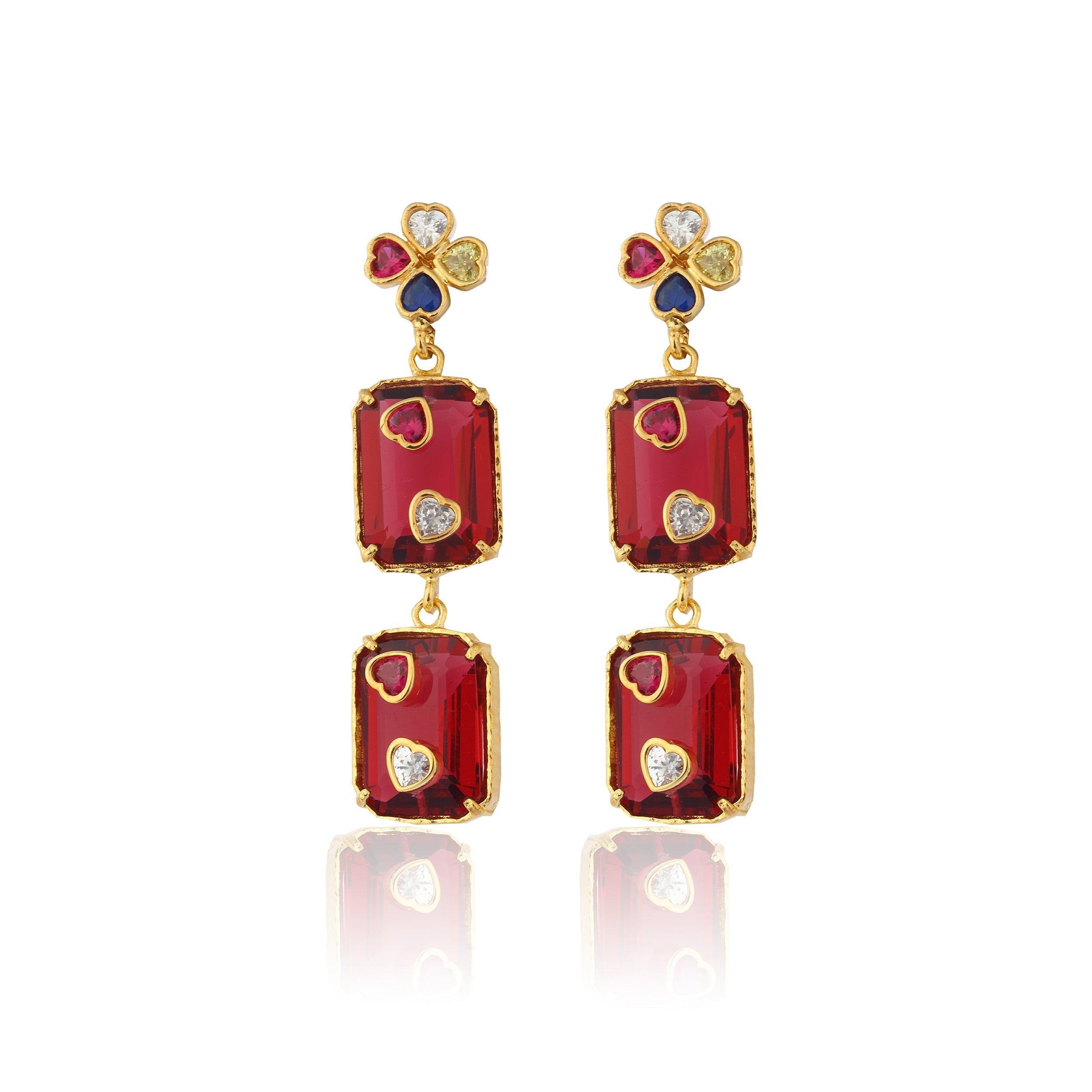Maison Soula-Hedone Earrings Emerald Red-1-Milagron.com