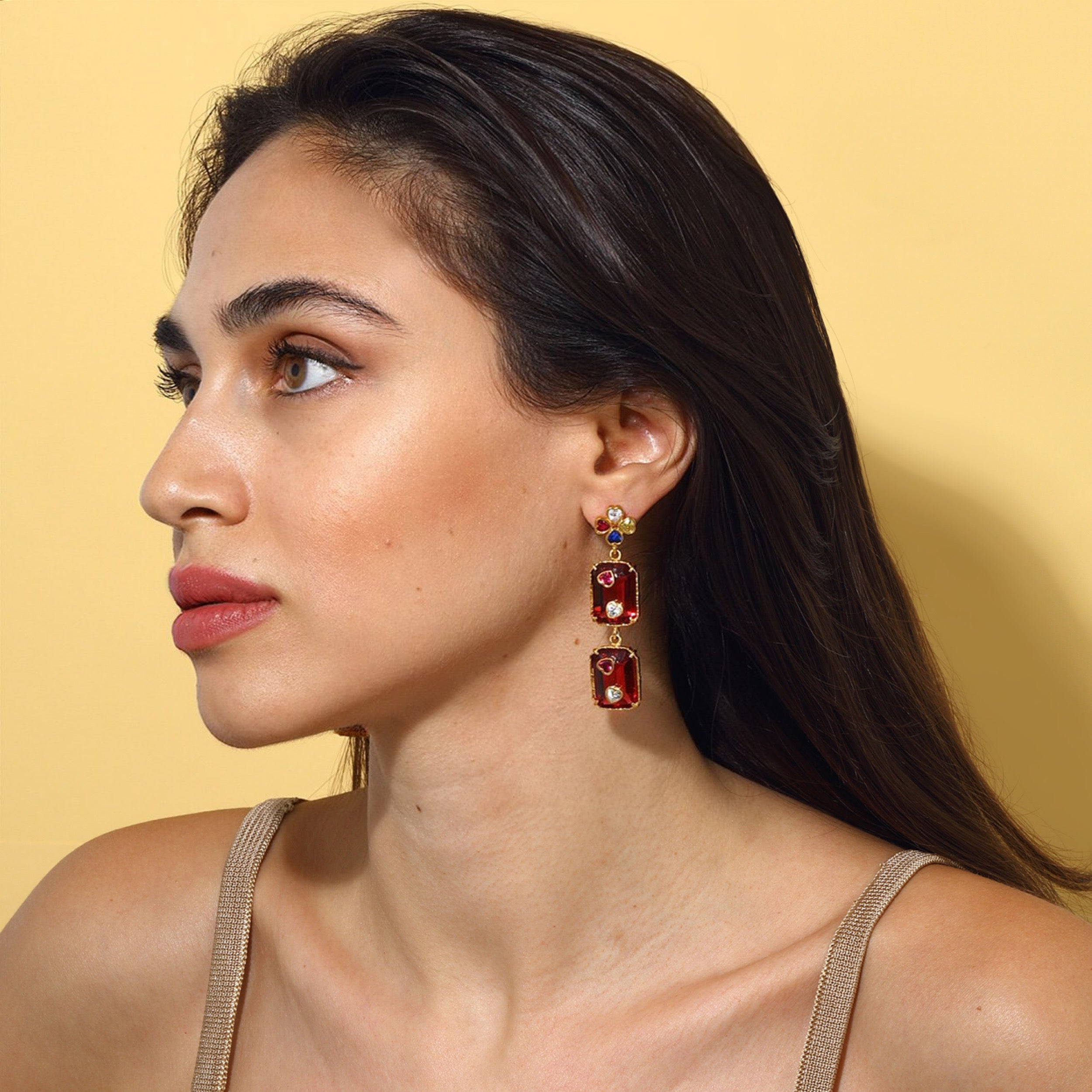 Maison Soula-Hedone Earrings Emerald Red-2-Milagron.com