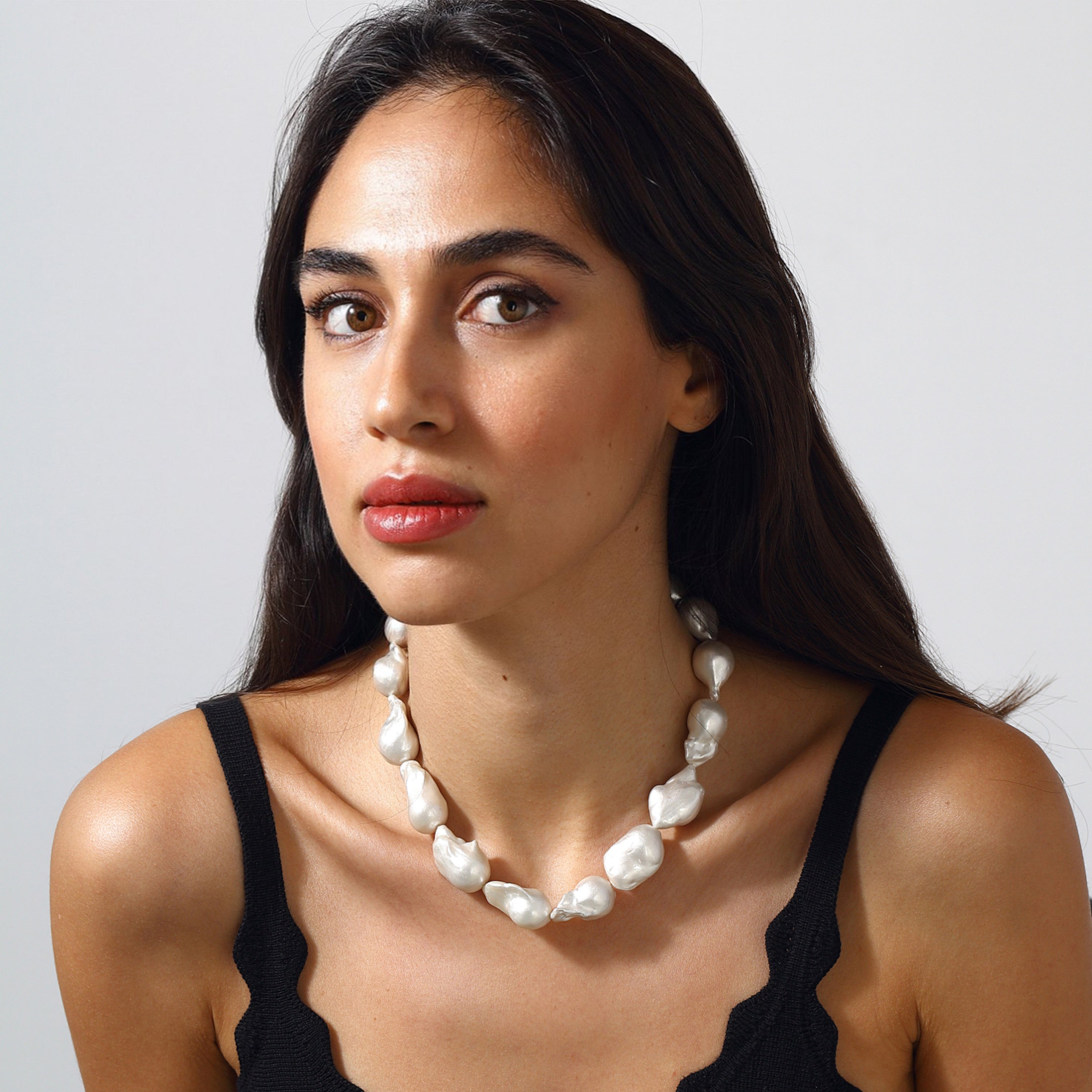 Maison Soula-La Sirena Pearl Necklace-Necklace-5-Milagron.com