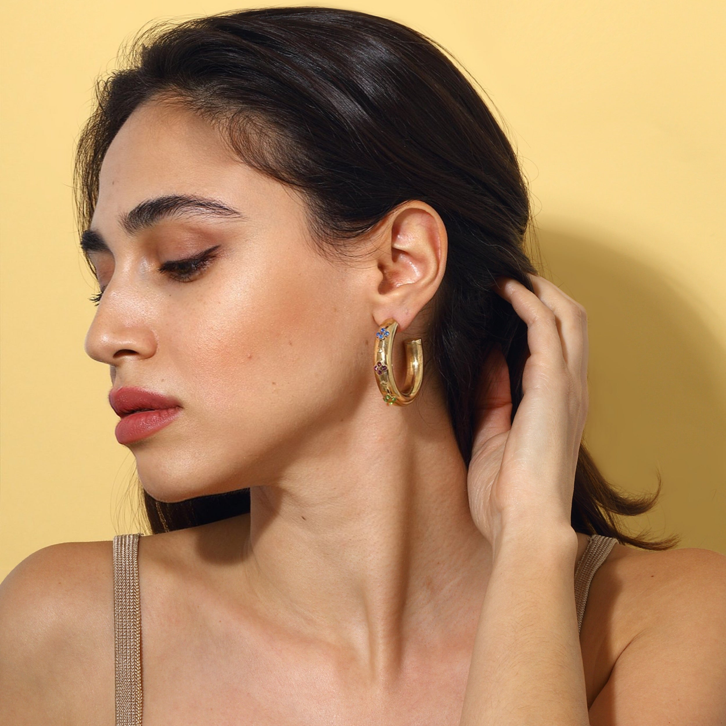 Maison Soula-Yeona Hoop Earrings-Earrings-4-Milagron.com