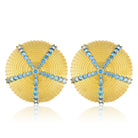 Maison Soula-Sea Urchin Earrings Aquamarine Blue-Earrings-1-Milagron.com