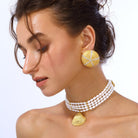 Maison Soula-Sea Urchin Earrings Clear-Earrings-2-Milagron.com