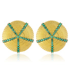 Maison Soula-Sea Urchin Earrings Emerald Green-Earrings-1-Milagron.com
