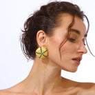 Maison Soula-Sea Urchin Earrings Emerald Green-Earrings-2-Milagron.com