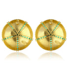 Maison Soula-Sea Urchin Earrings Emerald Green-Earrings-3-Milagron.com