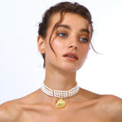 Maison Soula-Seashell Pearl Choker-Necklace-5-Milagron.com