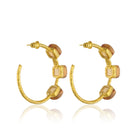 Maison Soula-Siena Hoop Earrings Coral Gold-Earrings-4-Milagron.com