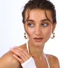 Maison Soula-Siena Hoop Earrings Coral Gold-Earrings-5-Milagron.com