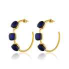 Maison Soula-Siena Hoop Earrings Matte Navy Blue-Earrings-1-Milagron.com