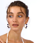 Maison Soula-Siena Hoop Earrings Matte Navy Blue-Earrings-2-Milagron.com