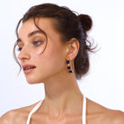 Maison Soula-Siena Hoop Earrings Matte Navy Blue-Earrings-4-Milagron.com