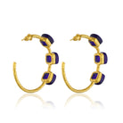 Maison Soula-Siena Hoop Earrings Matte Navy Blue-Earrings-5-Milagron.com