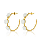 Maison Soula-Siena Hoop Earrings Matte White-Earrings-1-Milagron.com