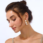 Maison Soula-Siena Hoop Earrings Matte White-Earrings-2-Milagron.com