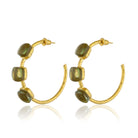 Maison Soula-Siena Hoop Earrings Olive Green-Earrings-1-Milagron.com