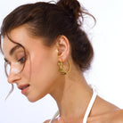 Maison Soula-Siena Hoop Earrings Olive Green-Earrings-2-Milagron.com