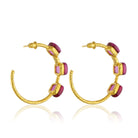 Maison Soula-Siena Hoop Earrings Ruby Pink-Earrings-4-Milagron.com