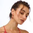 Maison Soula-Siena Hoop Earrings Ruby Pink-Earrings-5-Milagron.com