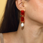 Maison Soula-Sloane Earrings Emerald Red-Earrings-2-Milagron.com