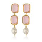 Maison Soula-Sloane Earrings Rose Pink-Earrings-1-Milagron.com