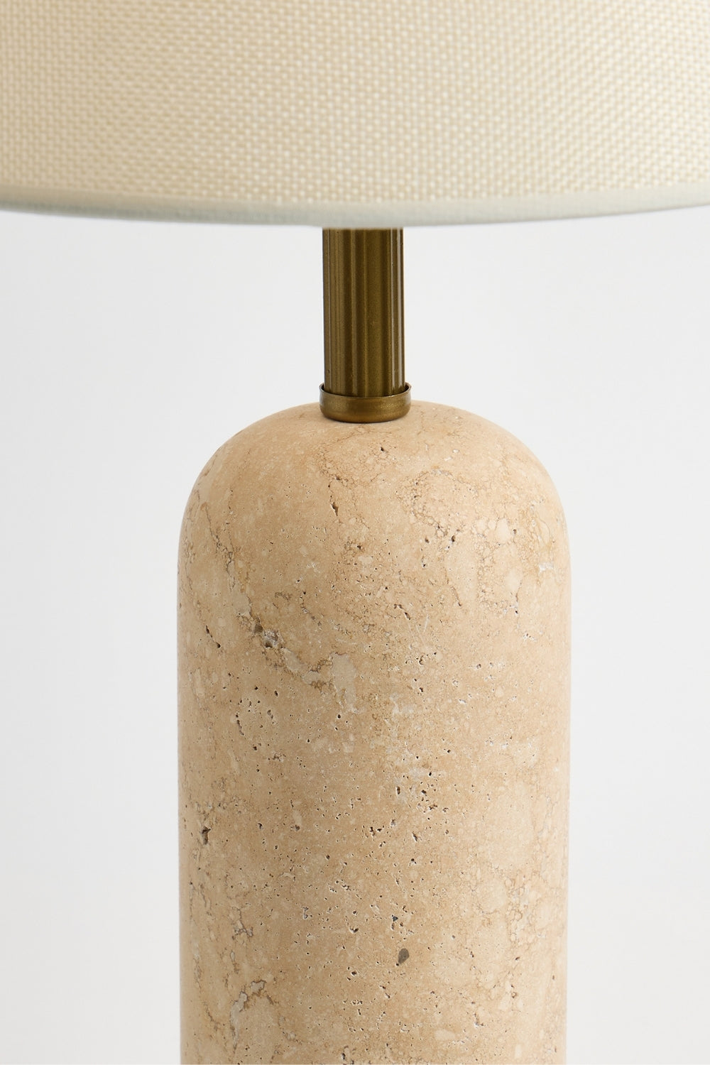 Luum Kumaş Şapkalı Traverten Abajur - 2