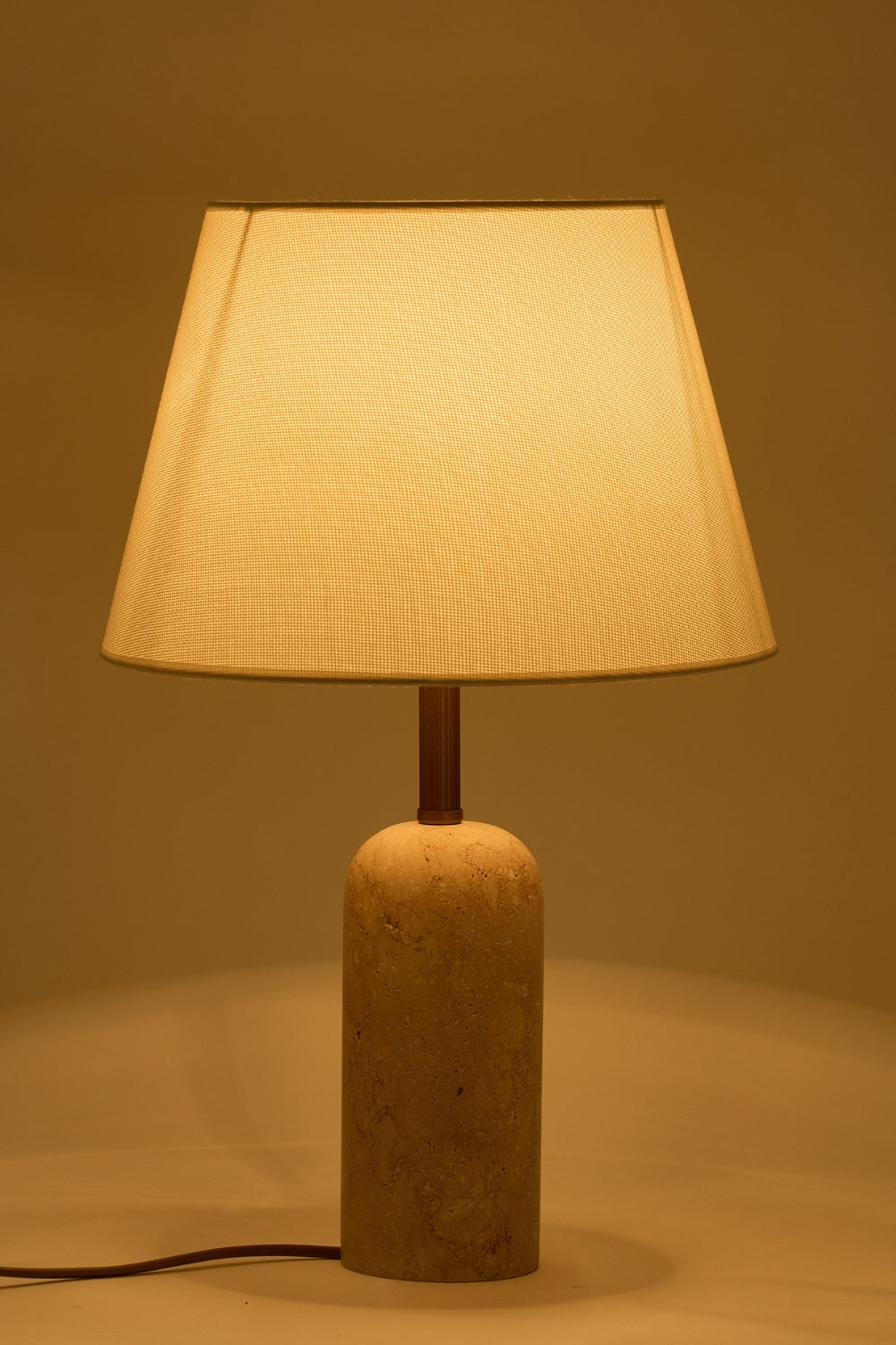 Luum Kumaş Şapkalı Traverten Abajur - 6