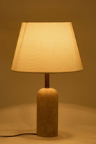 Luum Kumaş Şapkalı Traverten Abajur - 6