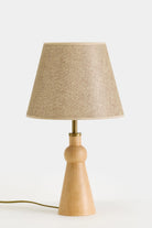 Oslo Kumaş Şapkalı Ahşap Abajur - 2