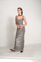 Manshet-Anne Leopar Payetli Abiye Elbise-Elbise-1-Milagron.com