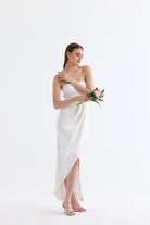 Manshet-Bloom / Straplez Midi Boy Abiye Elbise-Elbise-1-Milagron.com