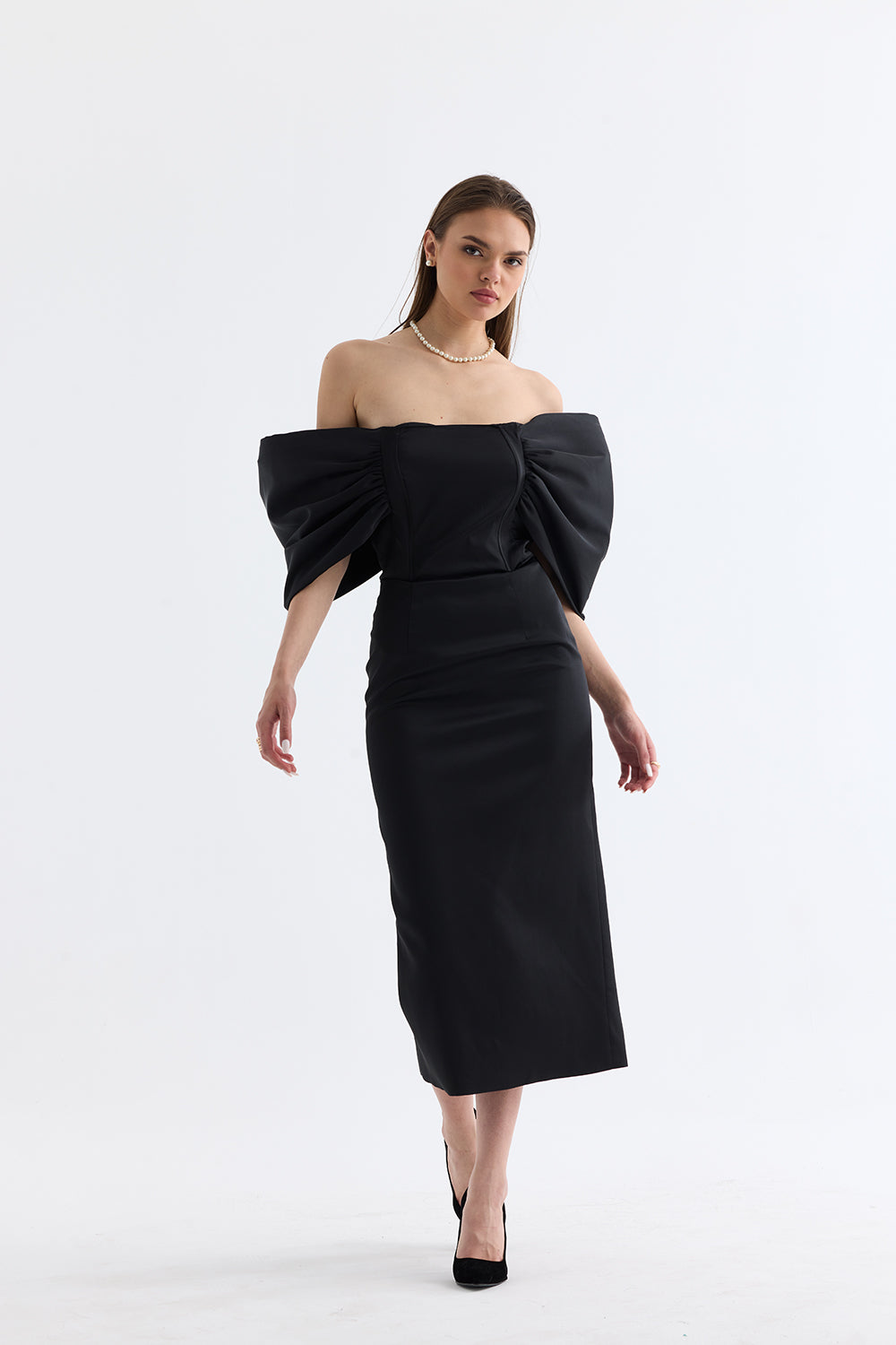 Manshet-Rouge / Kabarık Kollu Tasarım Abiye-Elbise-1-Milagron.com