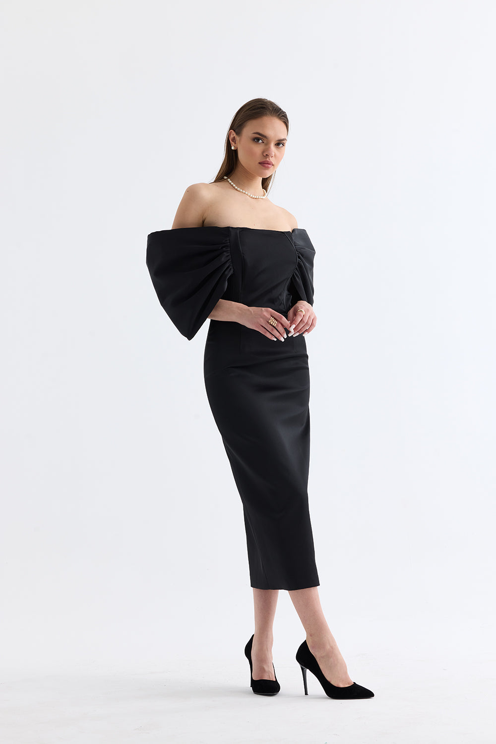 Manshet-Rouge / Kabarık Kollu Tasarım Abiye-Elbise-2-Milagron.com