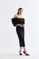 Manshet-Rouge / Kabarık Kollu Tasarım Abiye-Elbise-2-Milagron.com