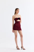 Manshet-The Mystery / Straplez Mini Elbise-Elbise-1-Milagron.com