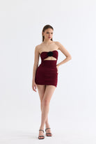 Manshet-The Mystery / Straplez Mini Elbise-Elbise-2-Milagron.com