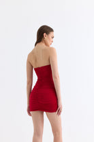 Manshet-The Mystery / Straplez Mini Elbise-Elbise-2-Milagron.com